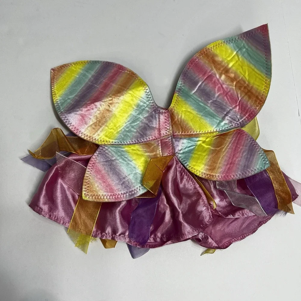 Build A Bear Ribbon Sparkle Fairy Dress Rainbow Wings Outfit With Shoes Bloomers